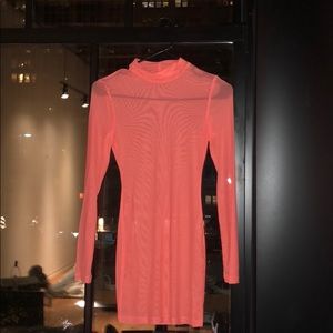 Orange mesh swim cover up NEVER WORN